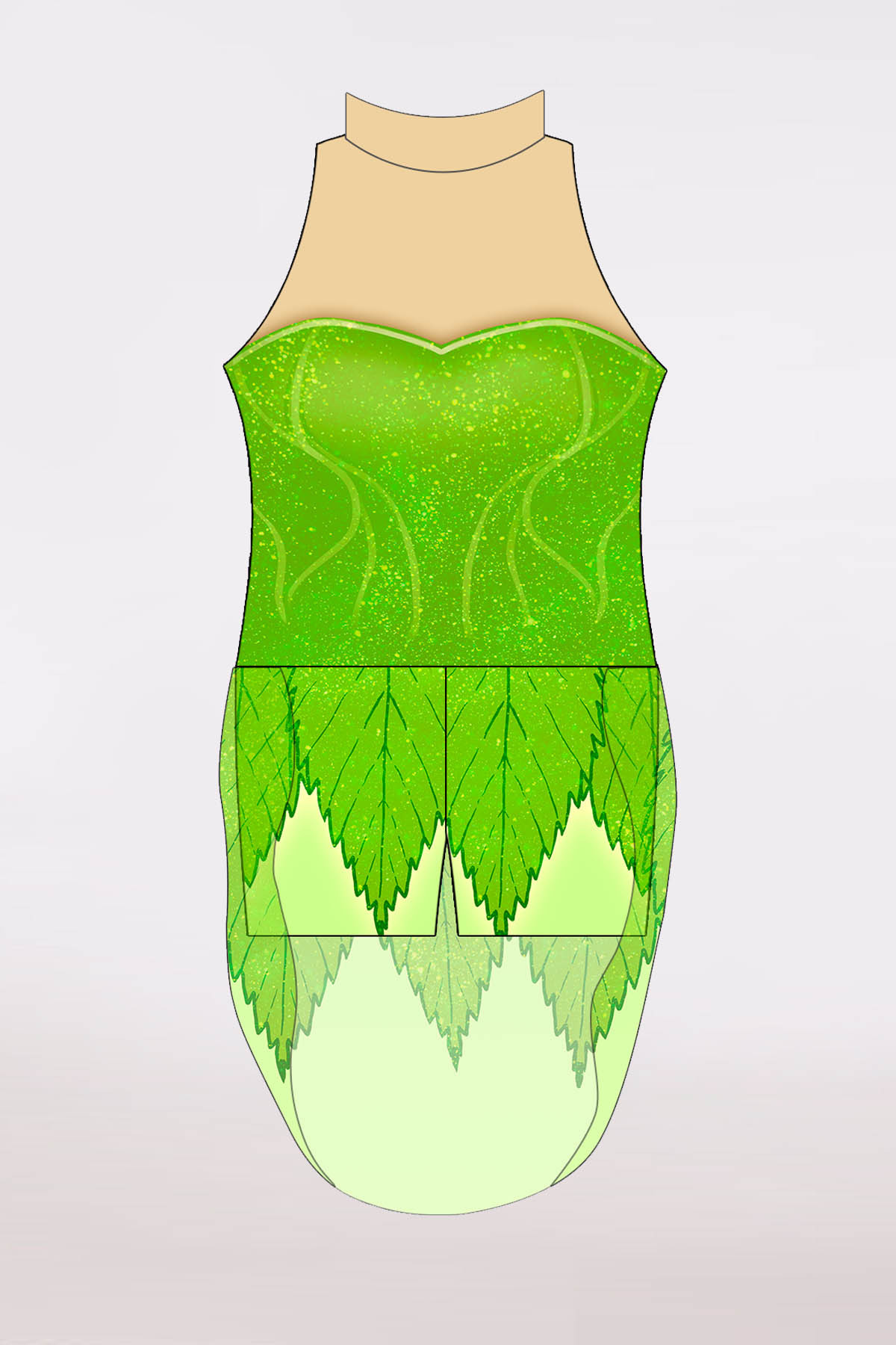 Unitard with skirt FAIRY