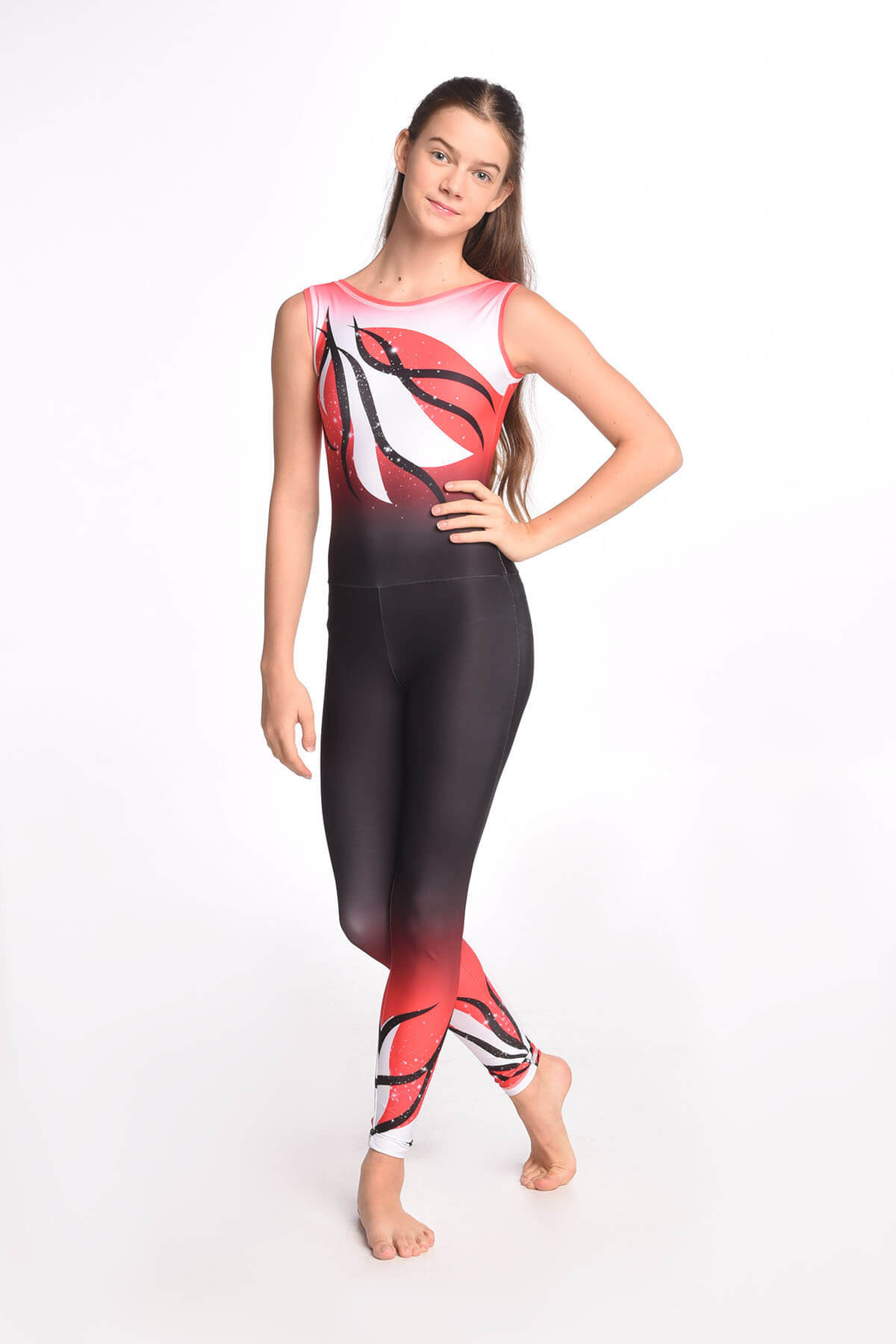 Ganzanzug Red Waves short
