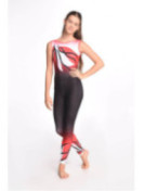 Ganzanzug Red Waves short