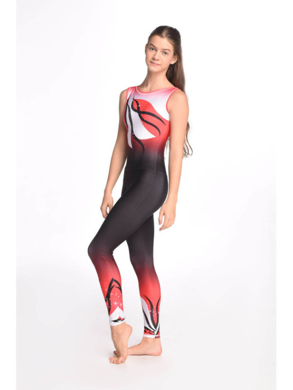 Ganzanzug Red Waves short