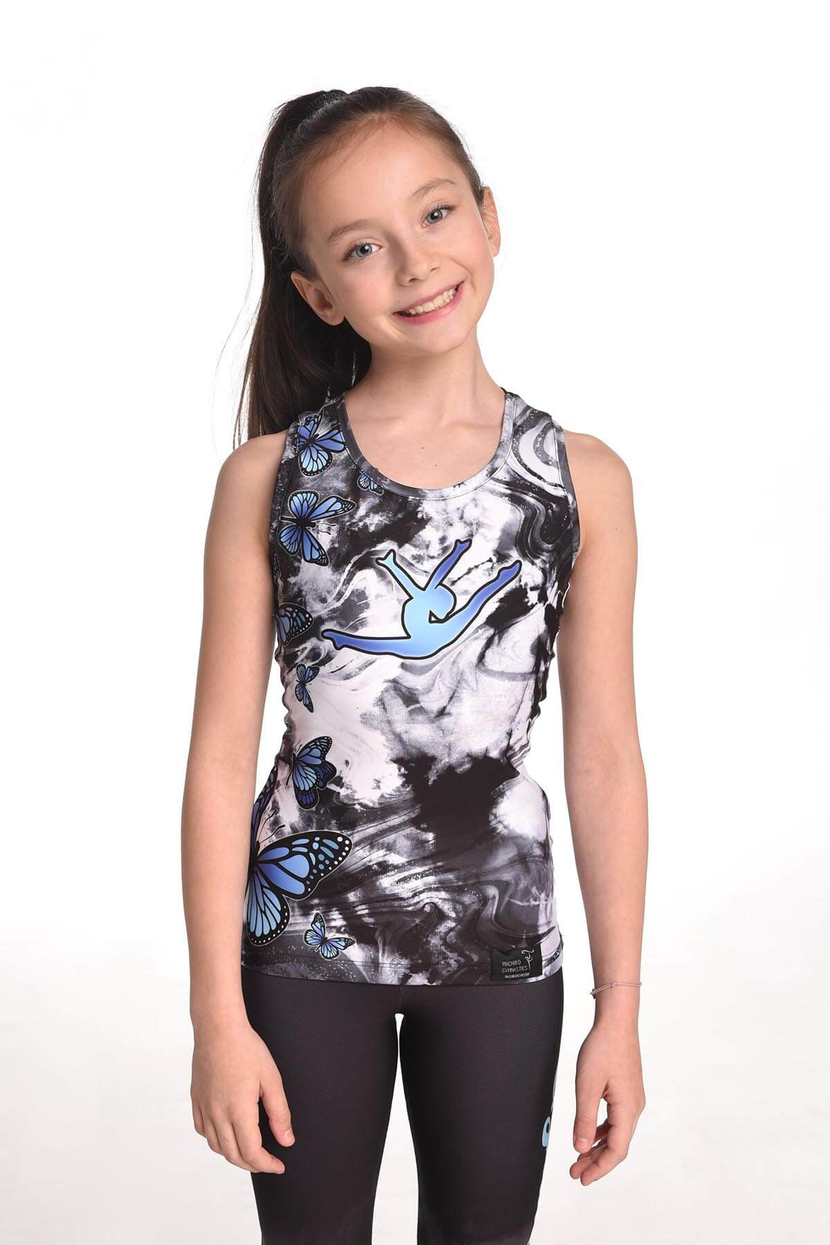 Trägerhemd Tie Dye Schwarz