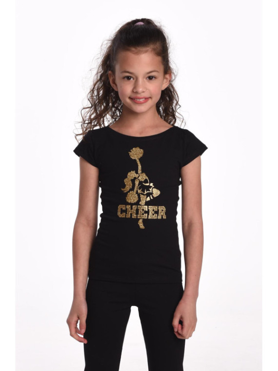 T-shirt Cheer Gold Glitter