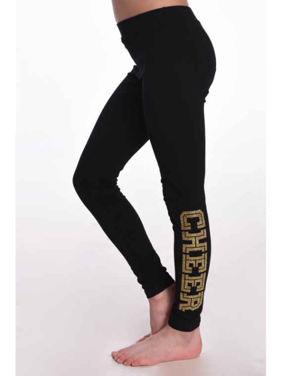 Leggings Cheer Gold Glitter
