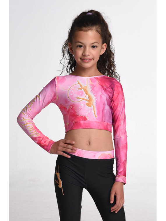 Crop Top Aerial Pink Marble