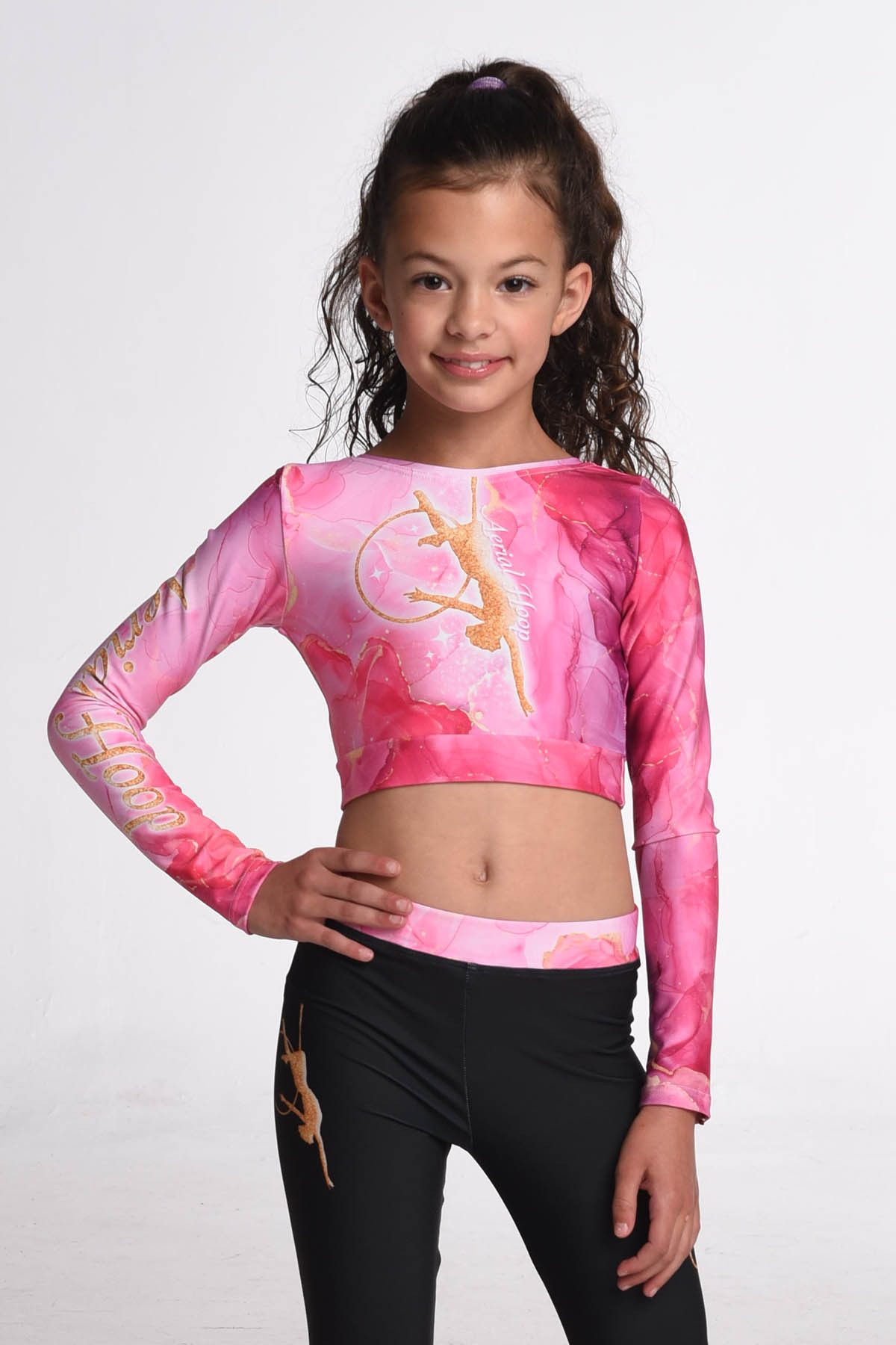 Crop Top Aerial Pink Marble