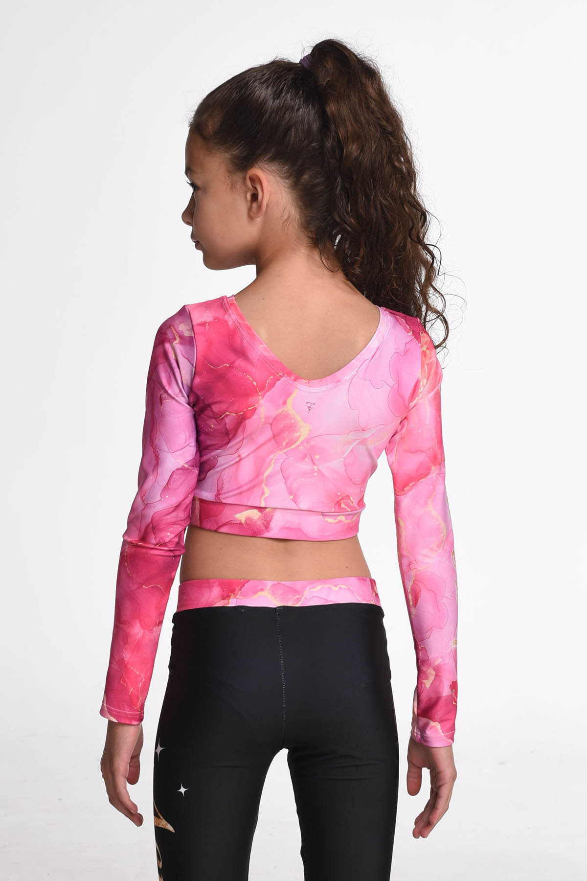 Crop Top Aerial Pink Marble