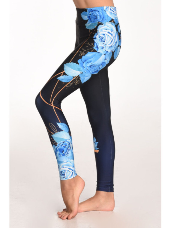 Leggings Blue Rose